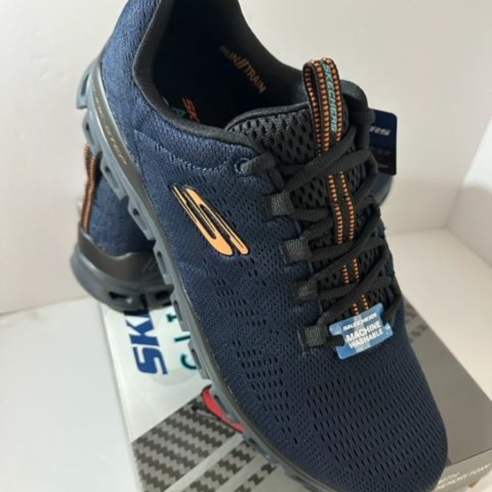 Skechers  Men's Glide Step Fasten Up Navy/Black Size 12 New in Box - Picture 2 of 5